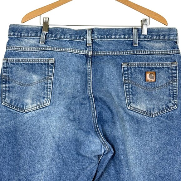 Carhartt Men's Relaxed Fit B17 Work Jeans 42x34 Tapered Leg Cotton Blue - Picture 6 of 10